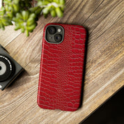 Luxury Look Red Crocodile Phone Case Compatible With iPhone