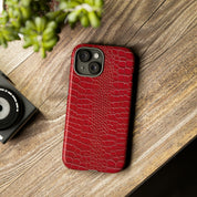 Luxury Look Red Crocodile Phone Case Compatible With iPhone