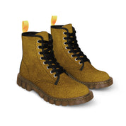 Women's Suede Look Gold Canvas Boots