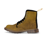 Women's Suede Look Gold Canvas Boots