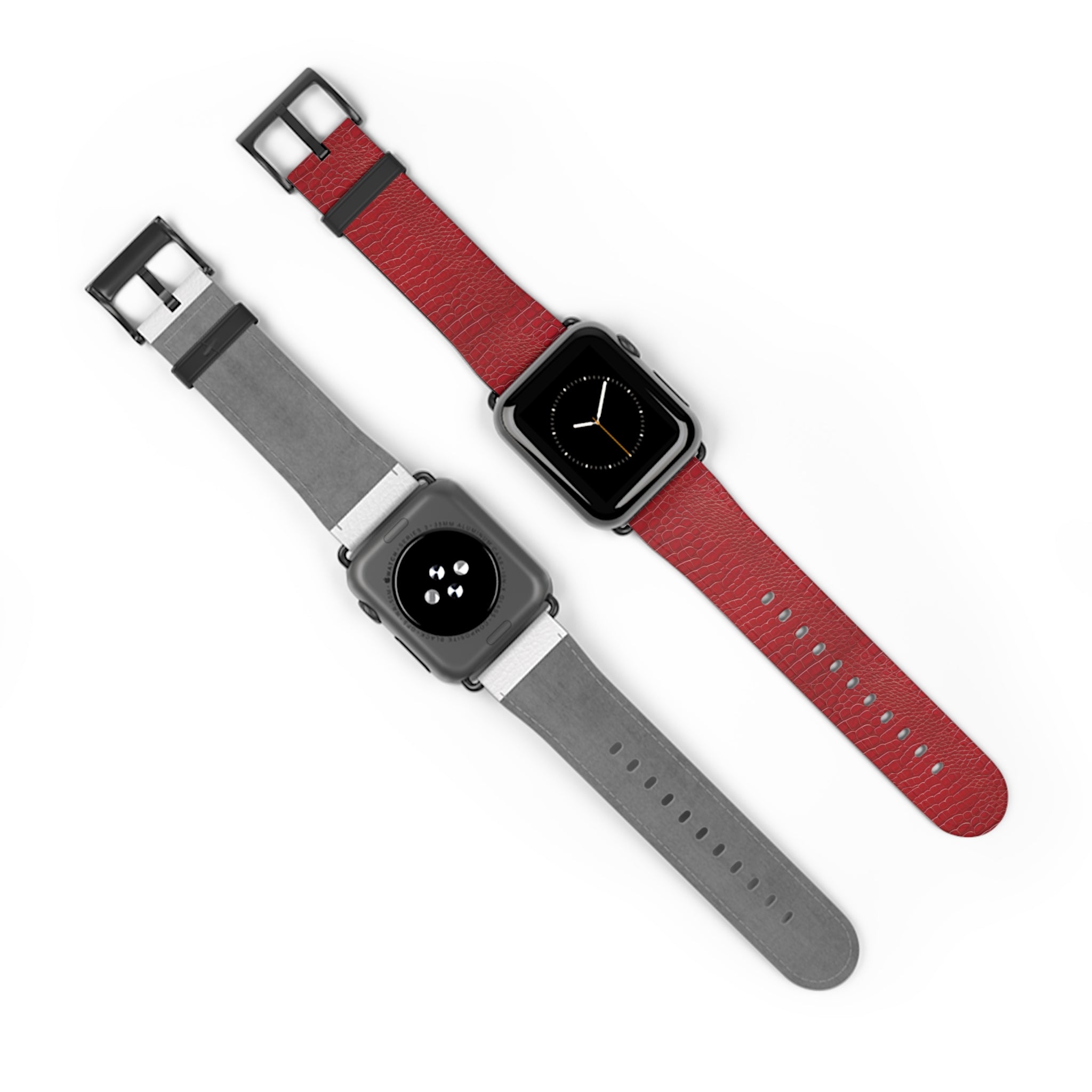 Luxury Look Red Crocodile Watch Band Compatible With Apple Watch