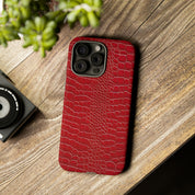 Luxury Look Red Crocodile Phone Case Compatible With iPhone