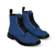 Blue Leather Look Canvas Men's Canvas Boots