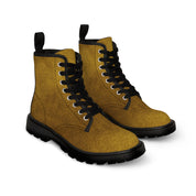 Men's Leather Look Gold Canvas Boots