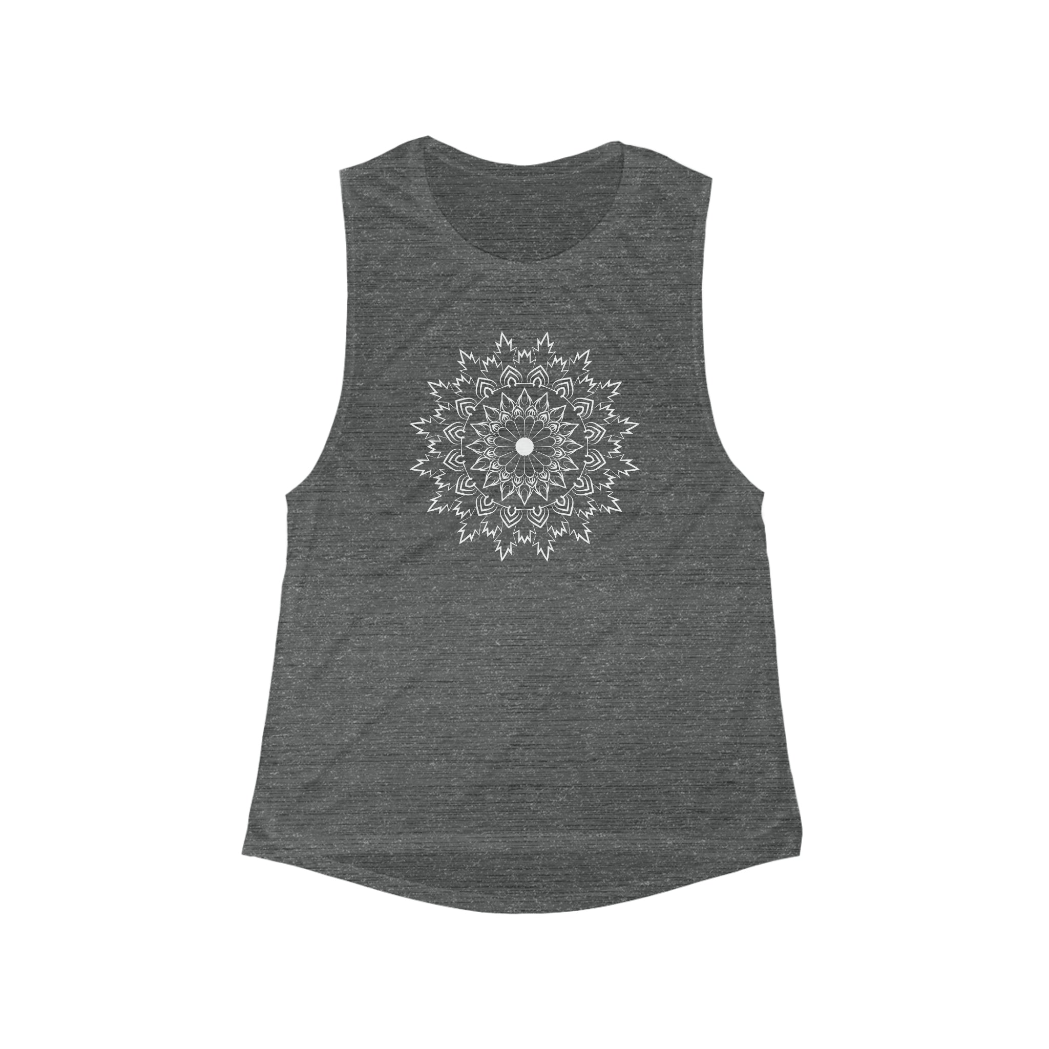 Women's Flowy Scoop Muscle Tank Mandala Design