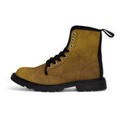 Men's Leather Look Gold Canvas Boots