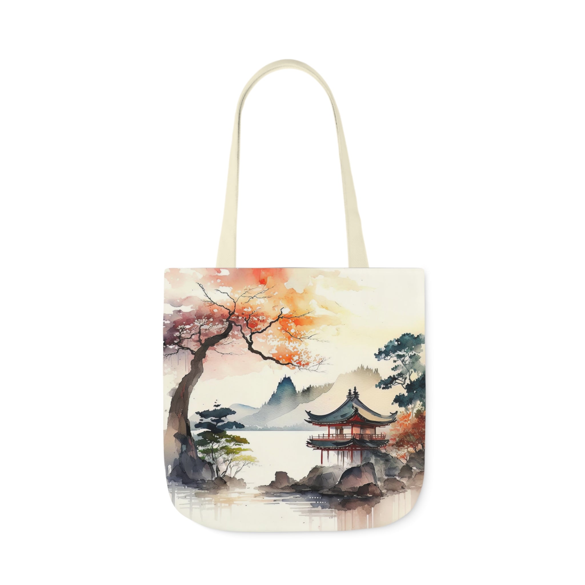 Beautiful Japanese Scene Design Polyester Canvas Tote Bag (AOP)