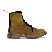 Men's Leather Look Gold Canvas Boots