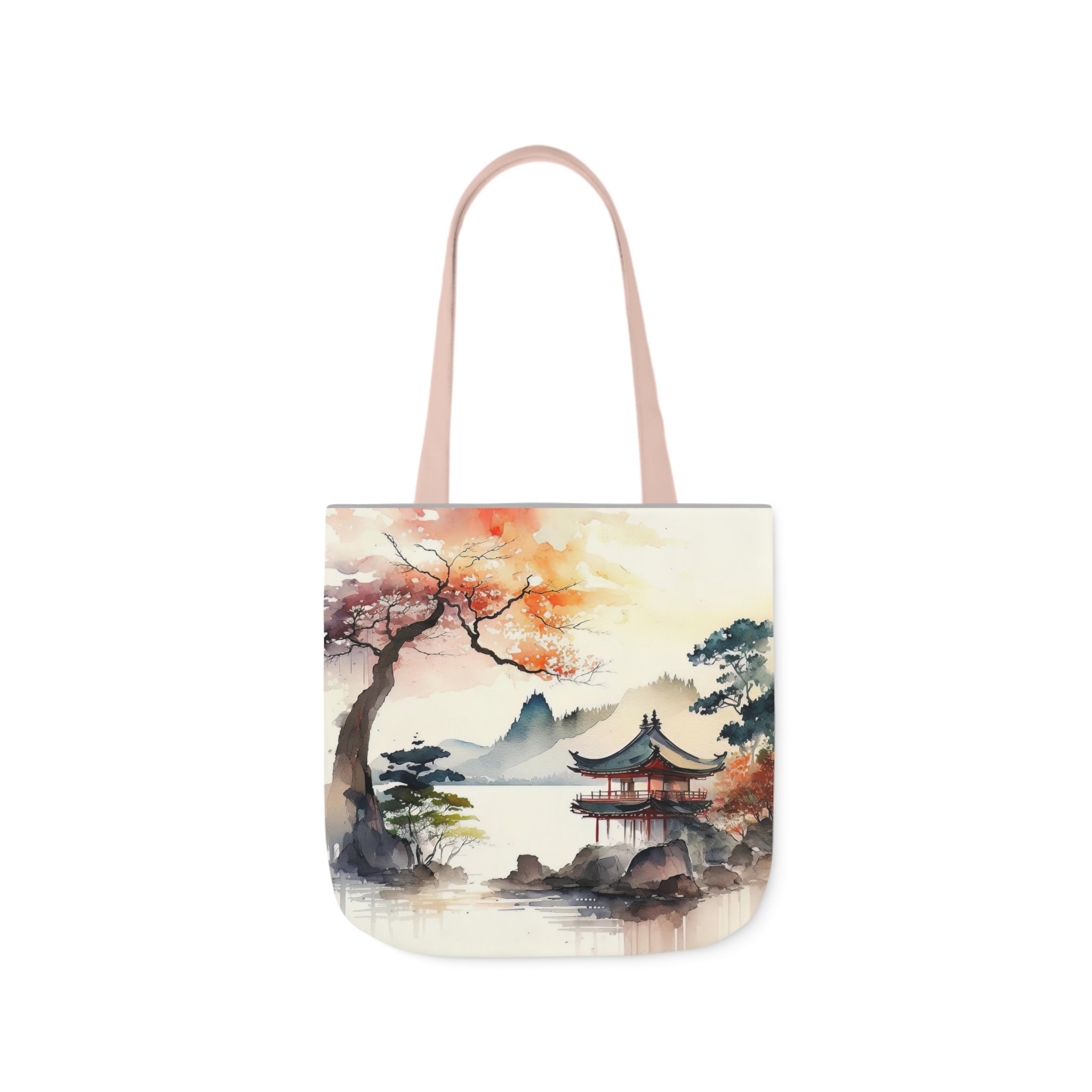 Beautiful Japanese Scene Design Polyester Canvas Tote Bag (AOP)