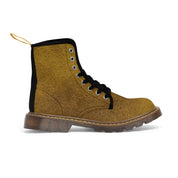 Women's Suede Look Gold Canvas Boots