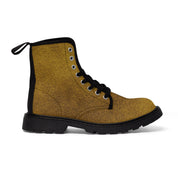 Women's Suede Look Gold Canvas Boots