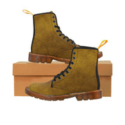 Men's Leather Look Gold Canvas Boots