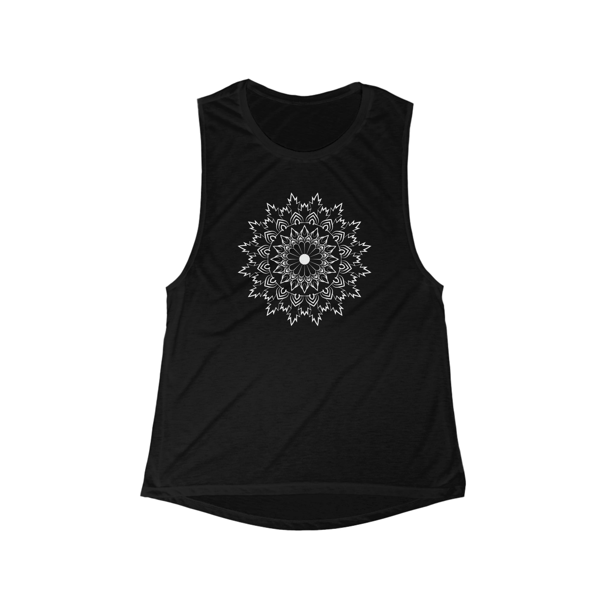 Women's Flowy Scoop Muscle Tank Mandala Design