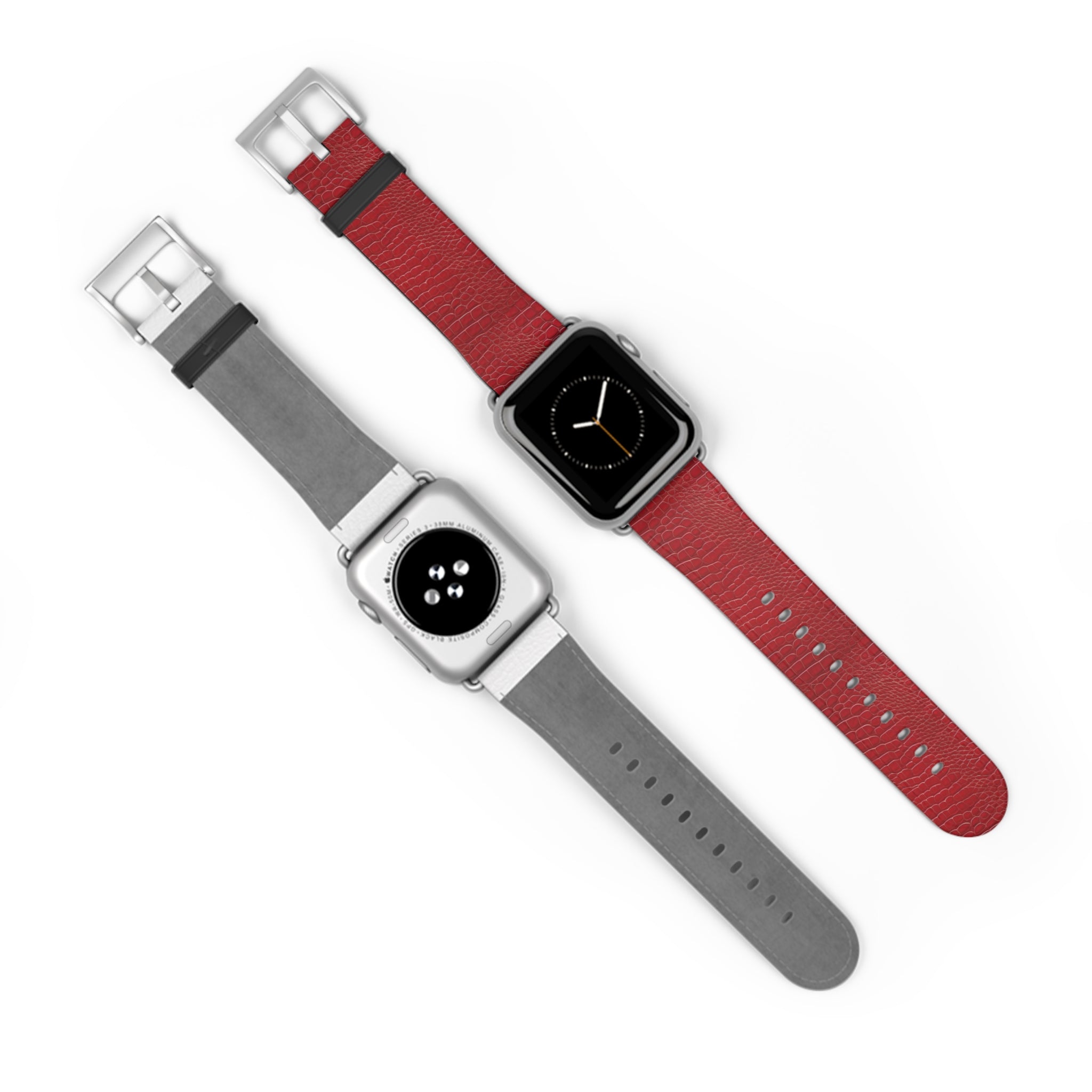 Luxury Look Red Crocodile Watch Band Compatible With Apple Watch