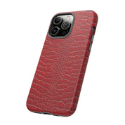 Luxury Look Red Crocodile Phone Case Compatible With iPhone