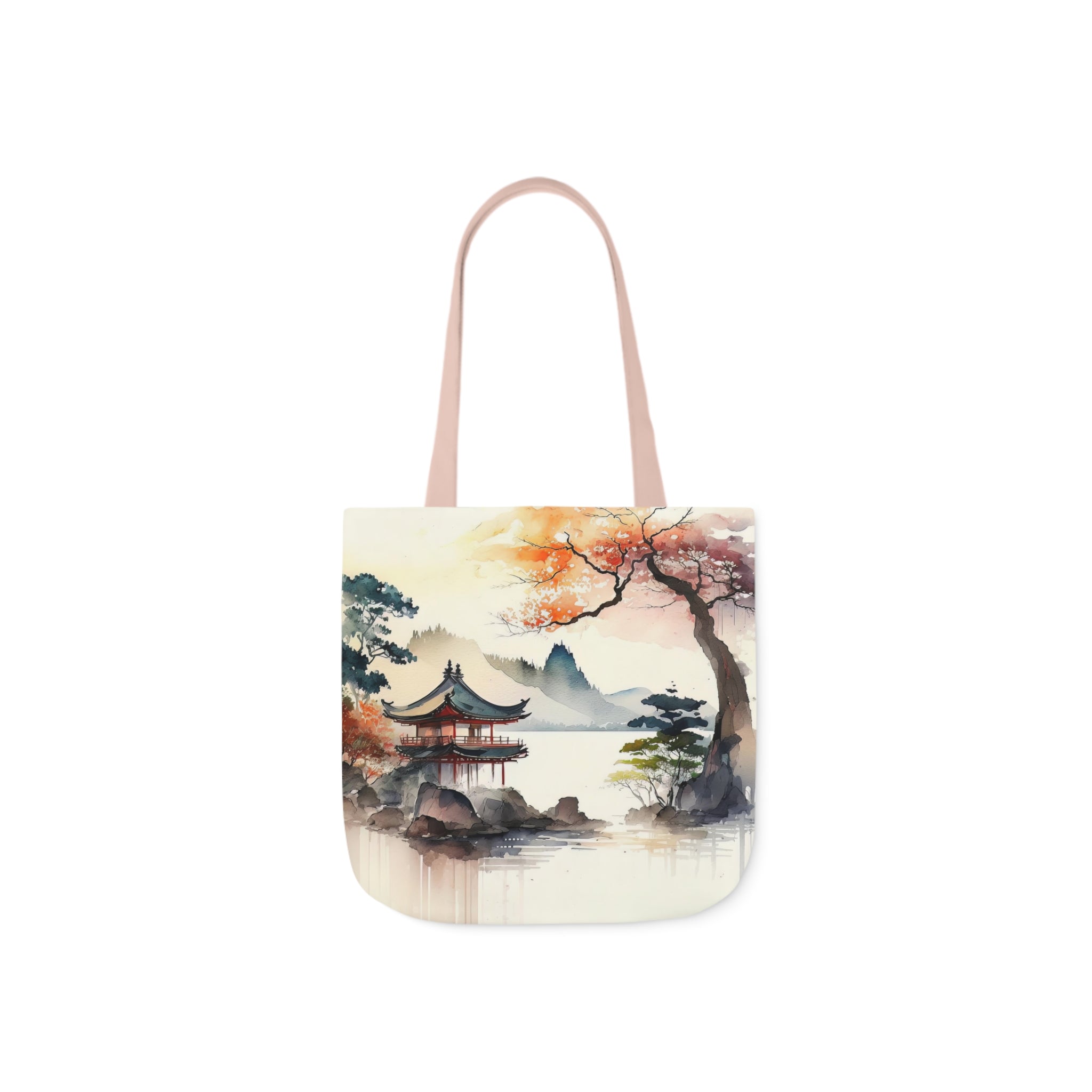 Beautiful Japanese Scene Design Polyester Canvas Tote Bag (AOP)