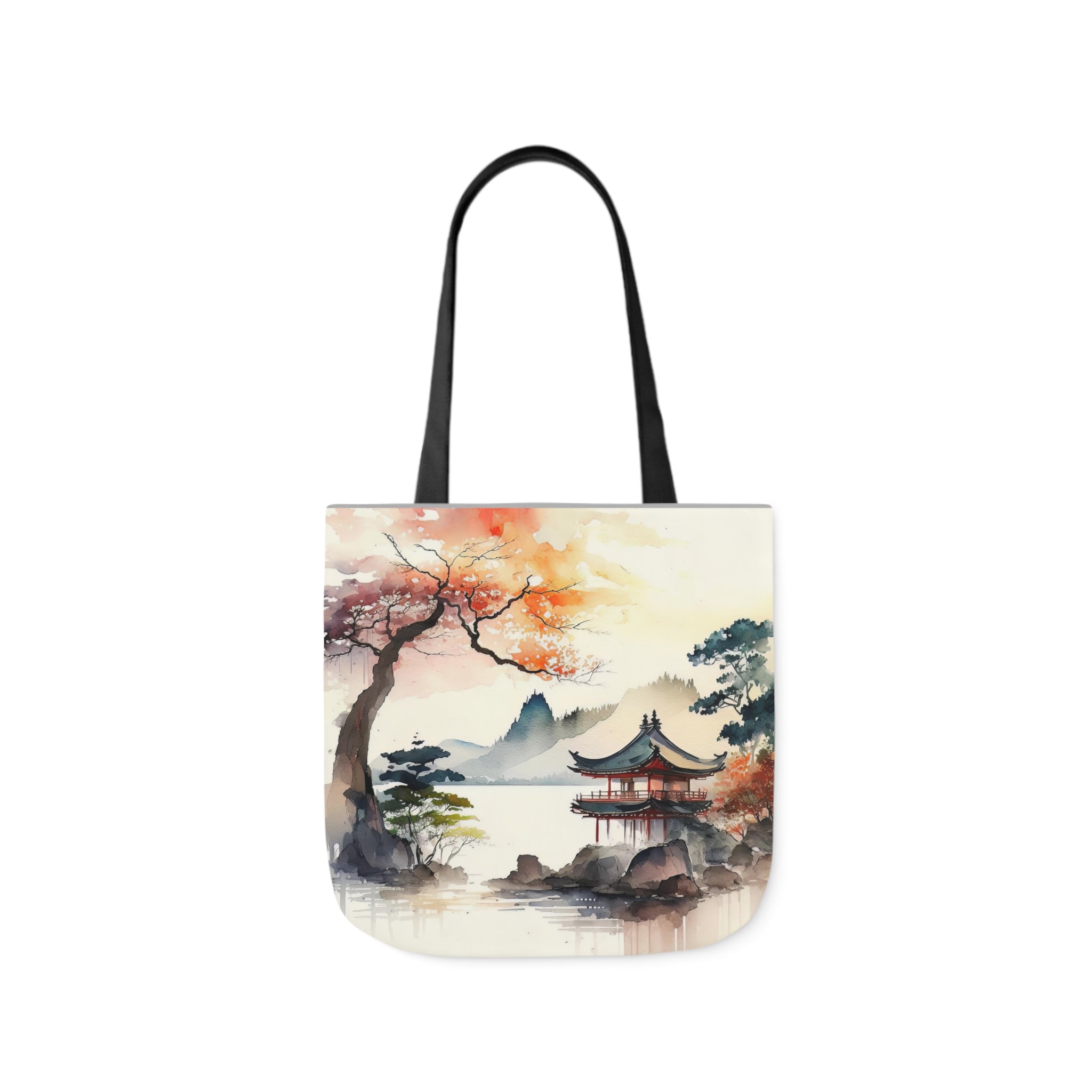 Beautiful Japanese Scene Design Polyester Canvas Tote Bag (AOP)