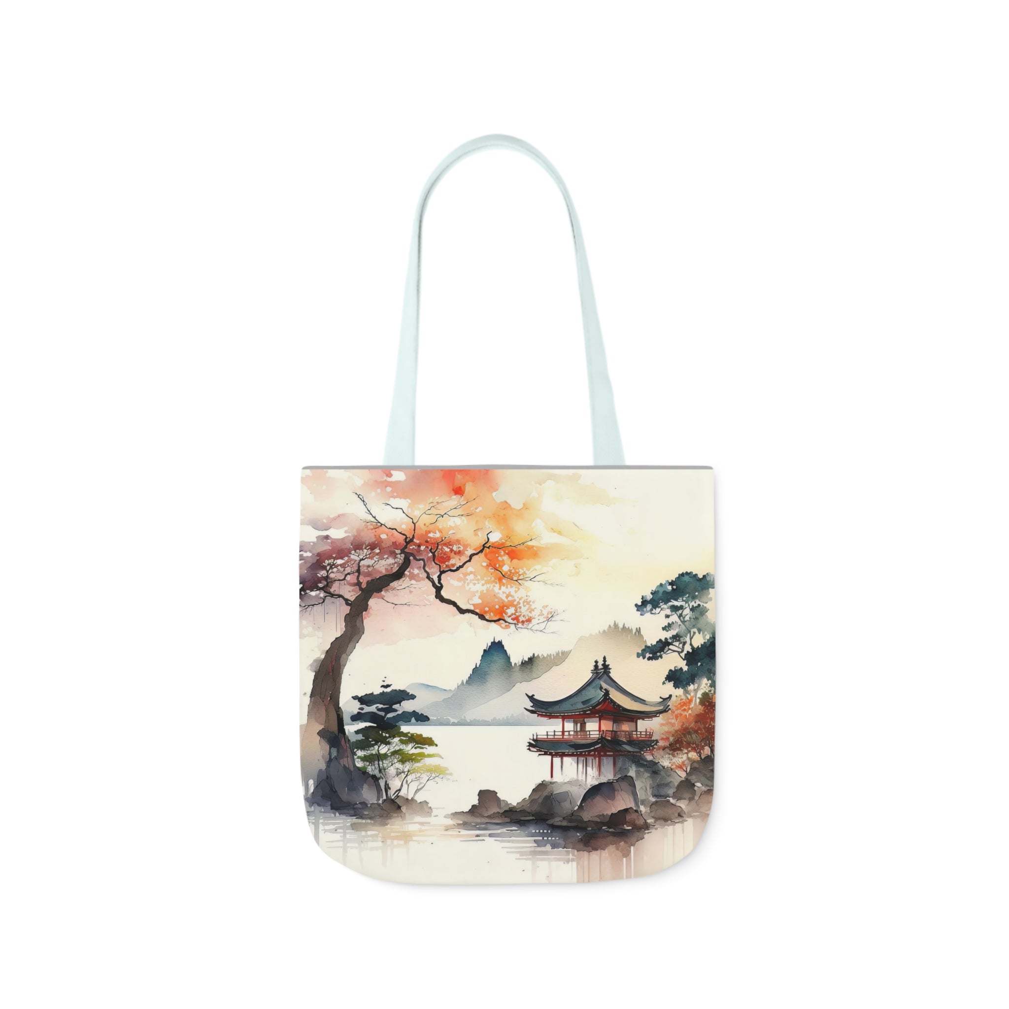 Beautiful Japanese Scene Design Polyester Canvas Tote Bag (AOP)