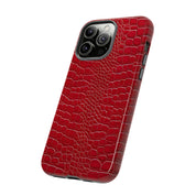 Luxury Look Red Crocodile Phone Case Compatible With iPhone