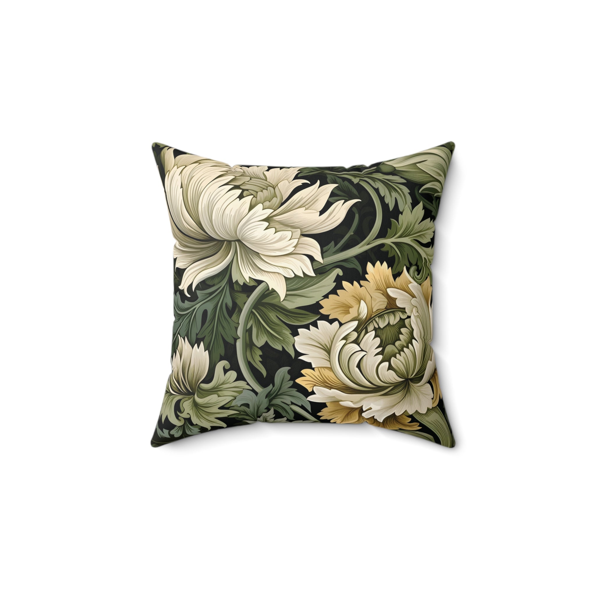 Beautiful and Elegant Floral Spun Polyester Throw Pillow