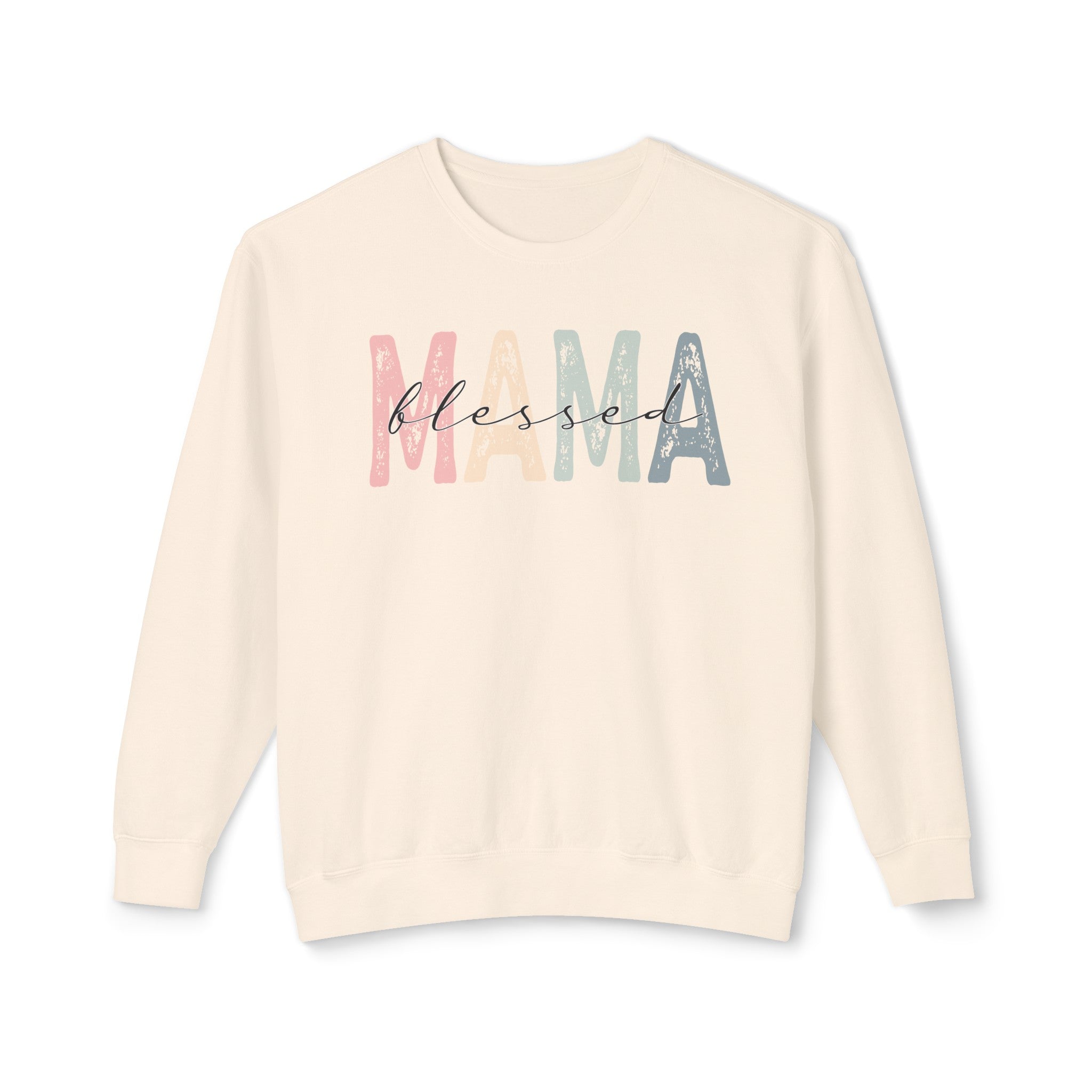 Beautiful Blessed Mama Lightweight Crewneck Sweatshirt