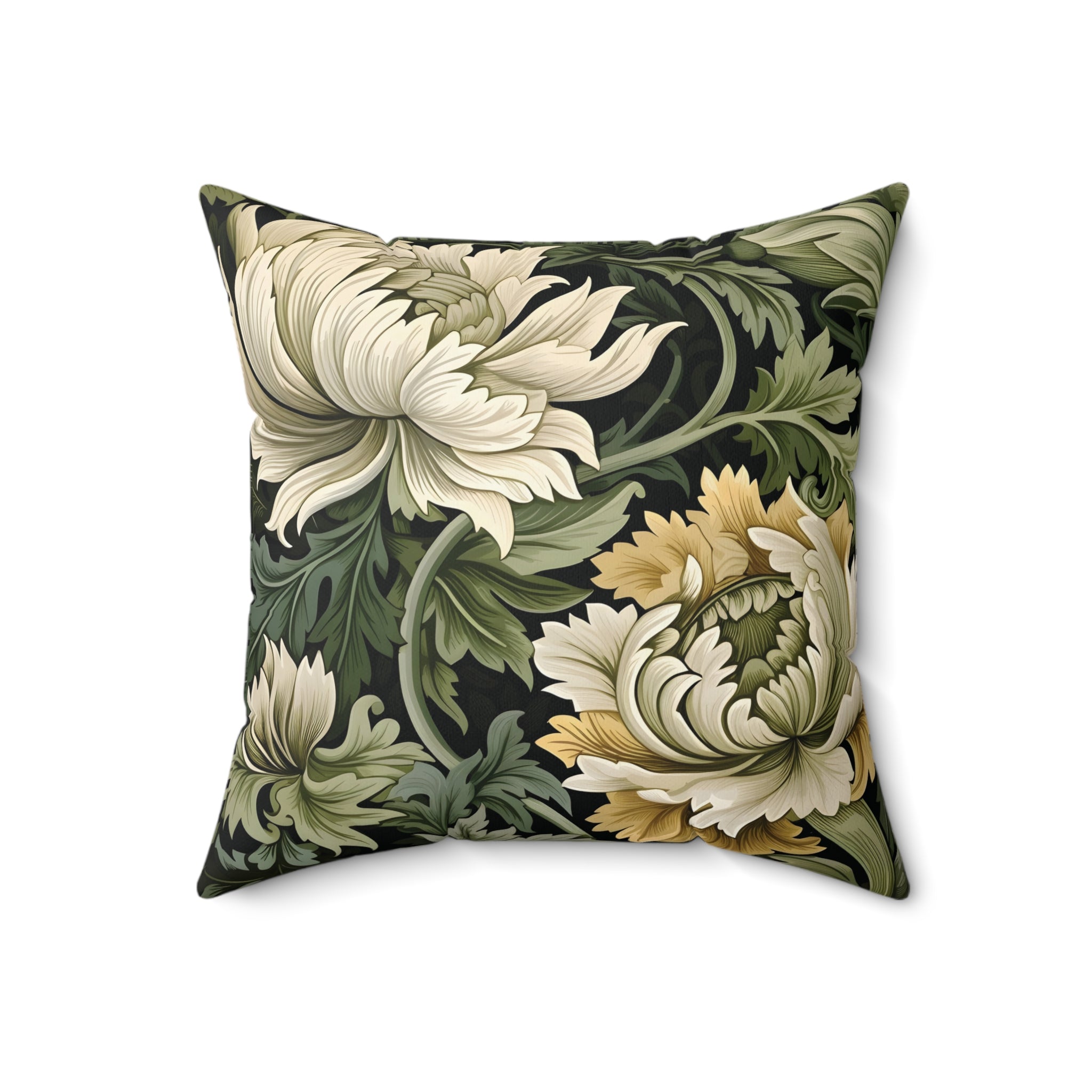 Beautiful and Elegant Floral Spun Polyester Throw Pillow