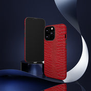 Luxury Look Red Crocodile Phone Case Compatible With iPhone