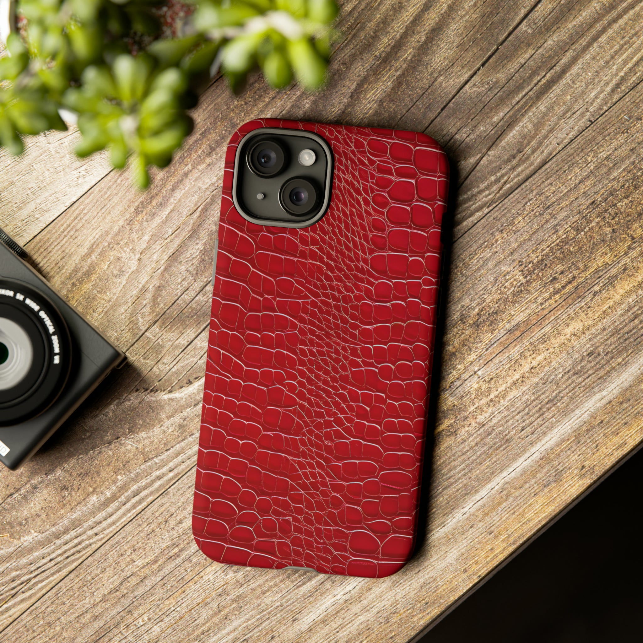 Luxury Look Red Crocodile Phone Case Compatible With iPhone