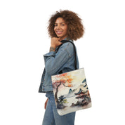 Beautiful Japanese Scene Design Polyester Canvas Tote Bag (AOP)