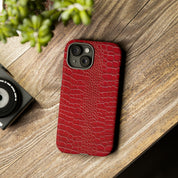 Luxury Look Red Crocodile Phone Case Compatible With iPhone