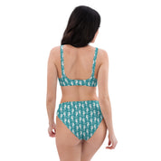 Fresh Designs Blue Seahorse Recycled High-Waisted bikini