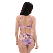 Fresh Designs Pink & Purple Palm Recycled High-Waisted Bikini