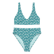 Fresh Designs Blue Seahorse Recycled High-Waisted Bikini