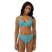 Fresh Designs Blue Seahorse Recycled High-Waisted Bikini