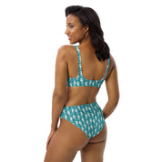 Fresh Designs Blue Seahorse Recycled High-Waisted bikini