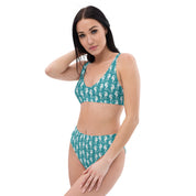 Fresh Designs Blue Seahorse Recycled High-Waisted bikini