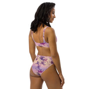 Fresh Designs Pink & Purple Palm Recycled High-Waisted Bikini