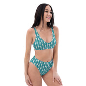 Fresh Designs Blue Seahorse Recycled High-Waisted bikini