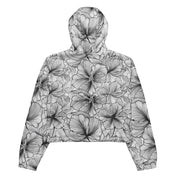 Black And White Floral Women’s Cropped Windbreaker