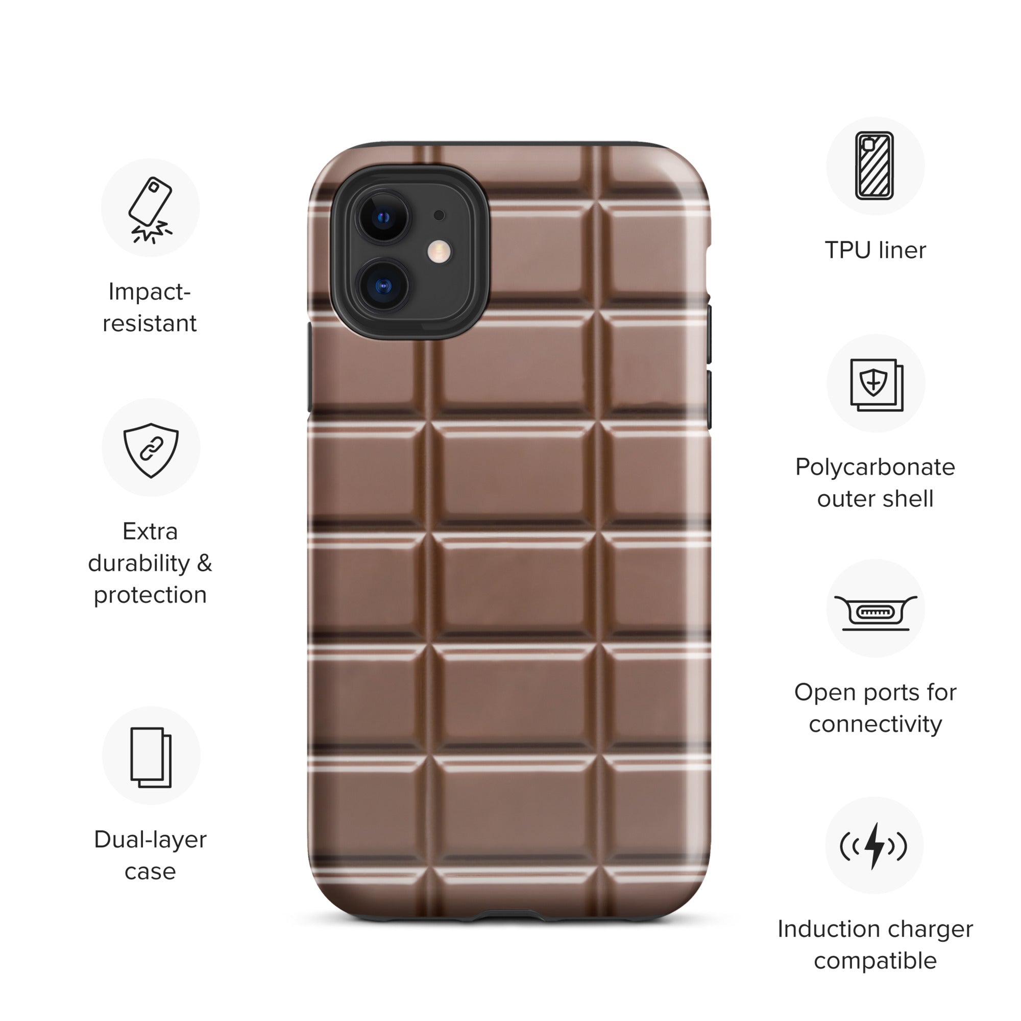 Funny Chocolate Bar Phone Case Compatible With iPhone®