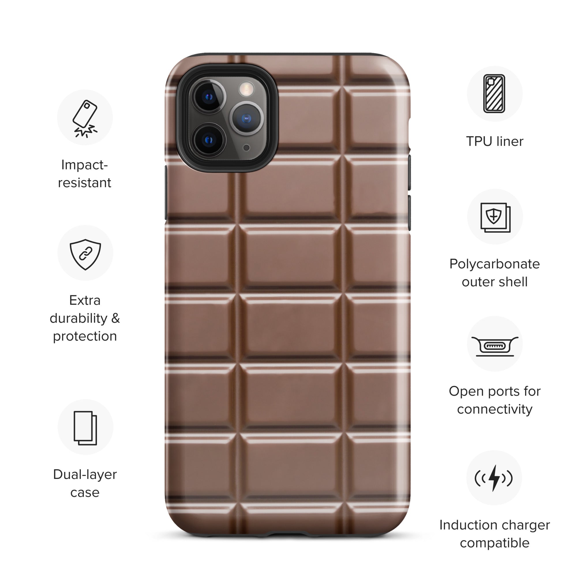 Funny Chocolate Bar Phone Case Compatible With iPhone®