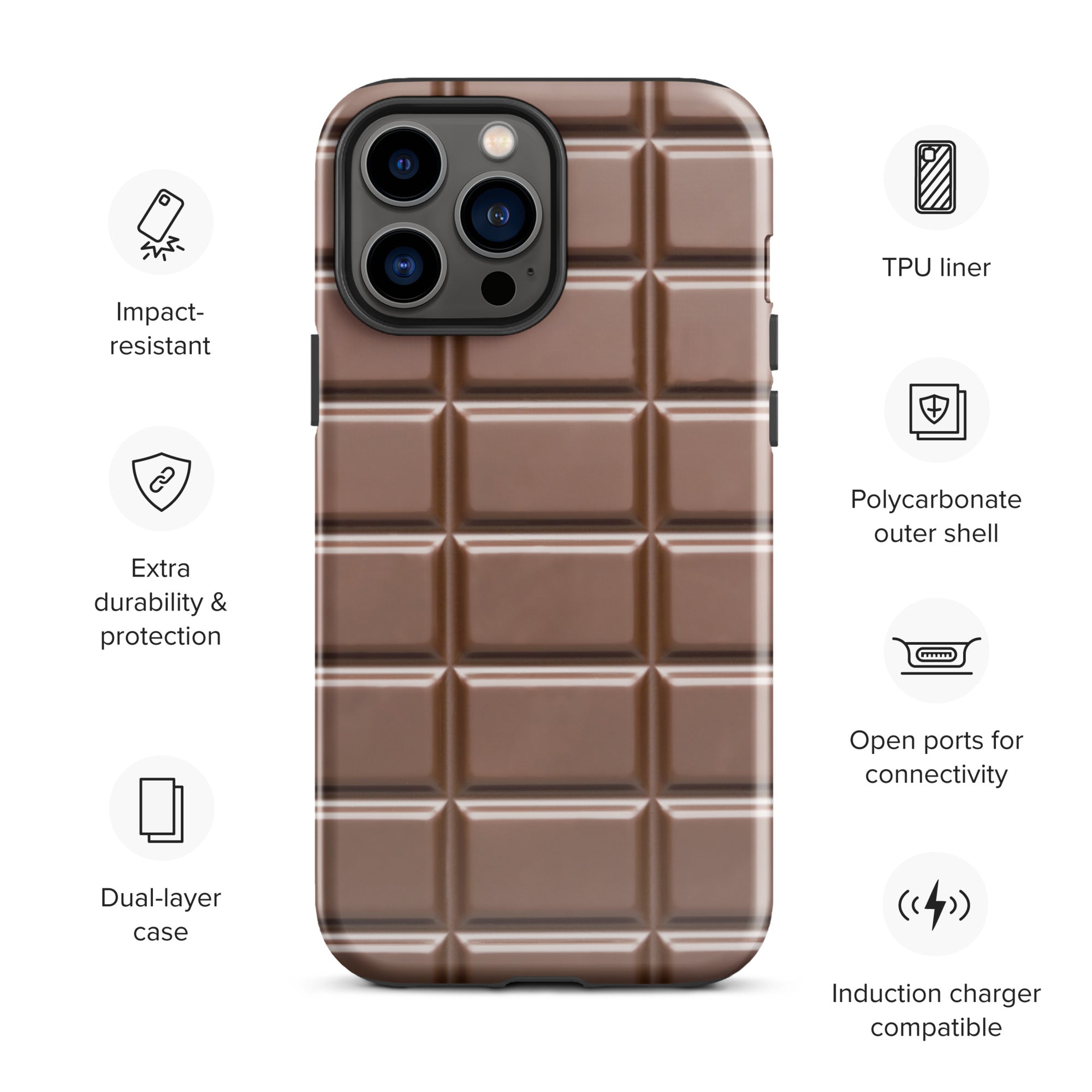 Funny Chocolate Bar Phone Case Compatible With iPhone®