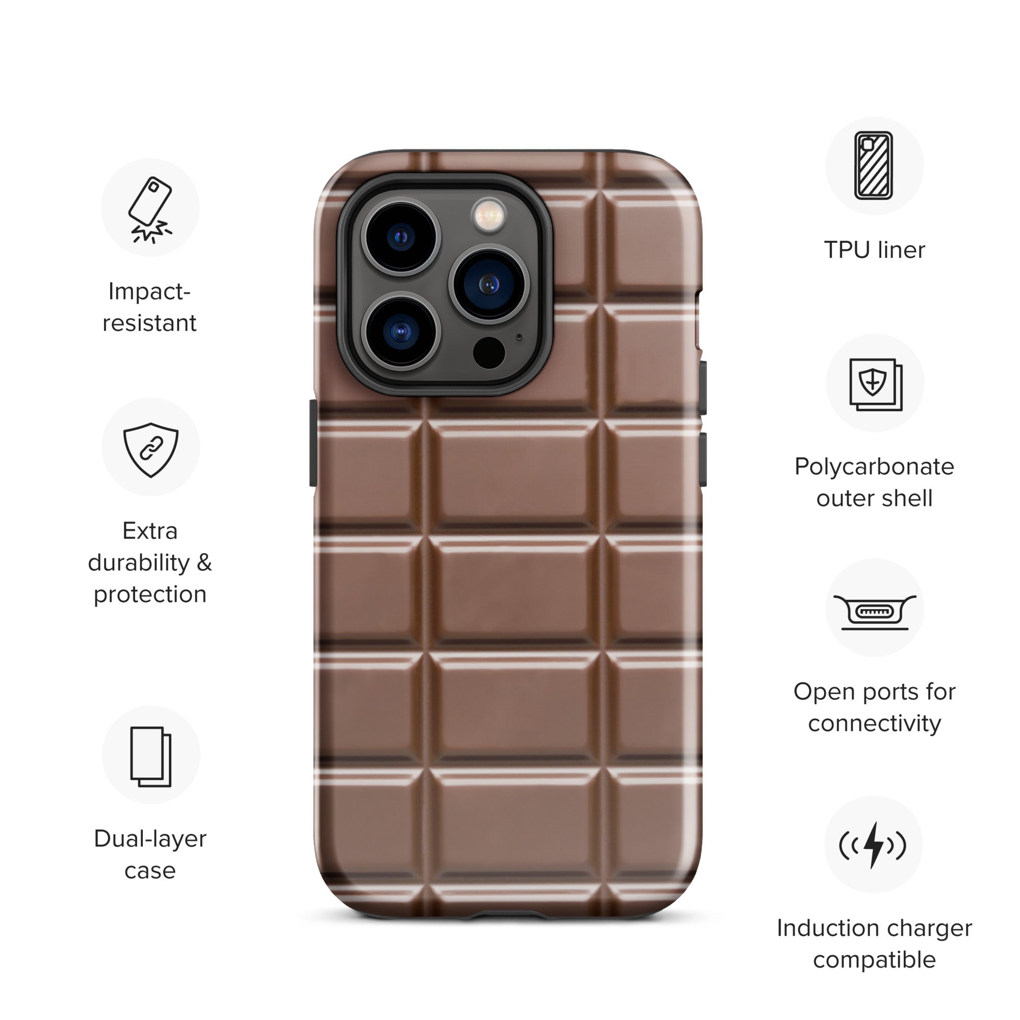 Funny Chocolate Bar Phone Case Compatible With iPhone®