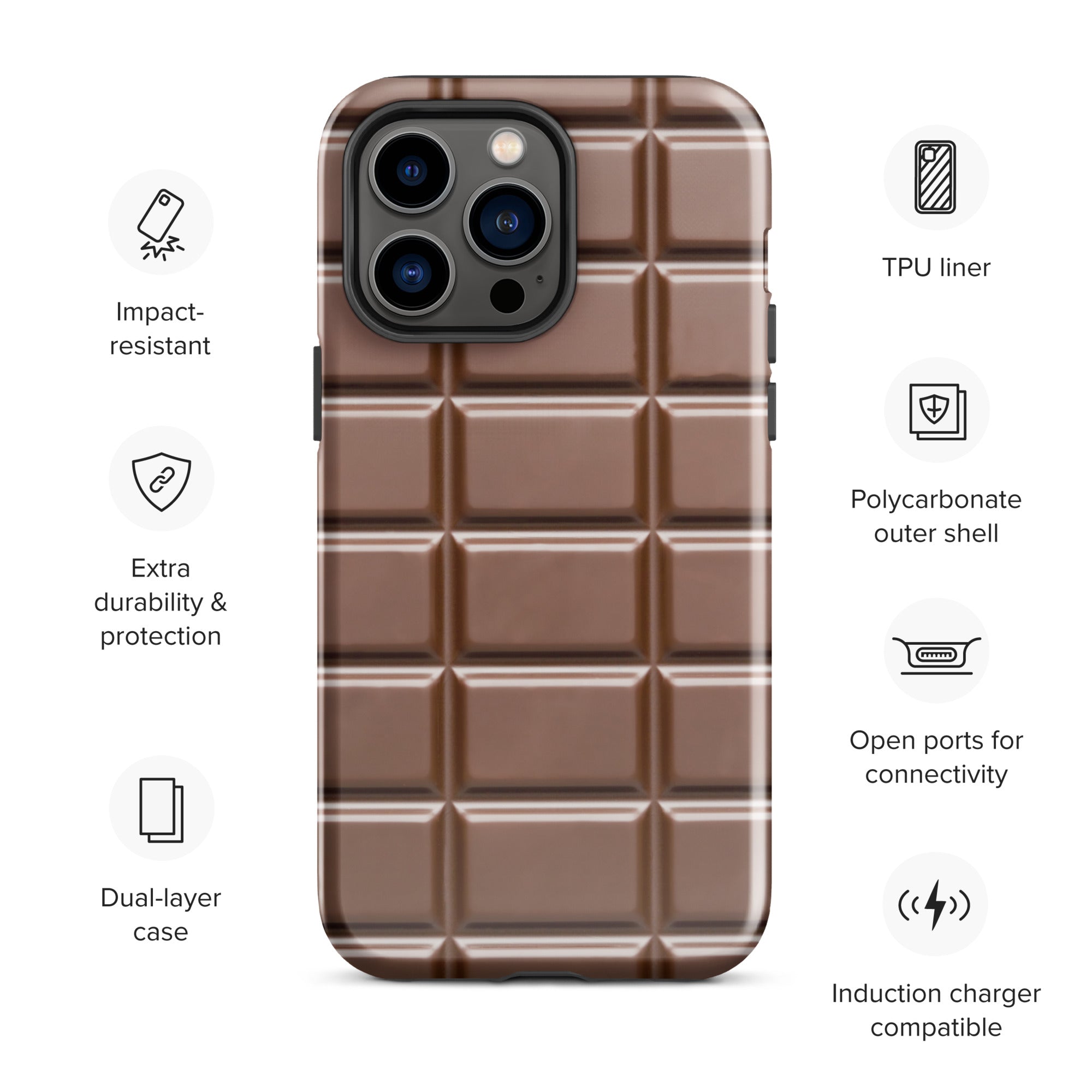 Funny Chocolate Bar Phone Case Compatible With iPhone®