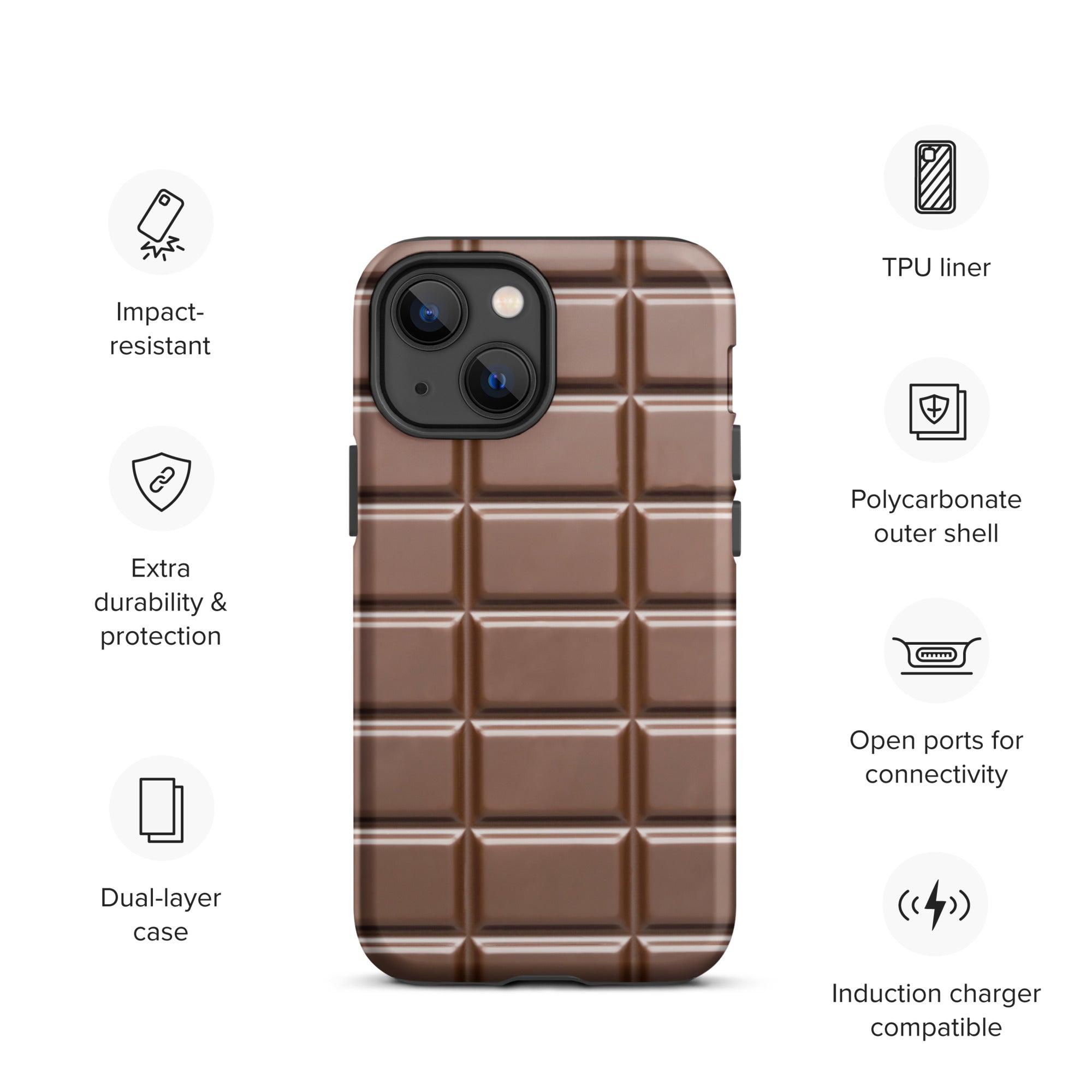 Funny Chocolate Bar Phone Case Compatible With iPhone®