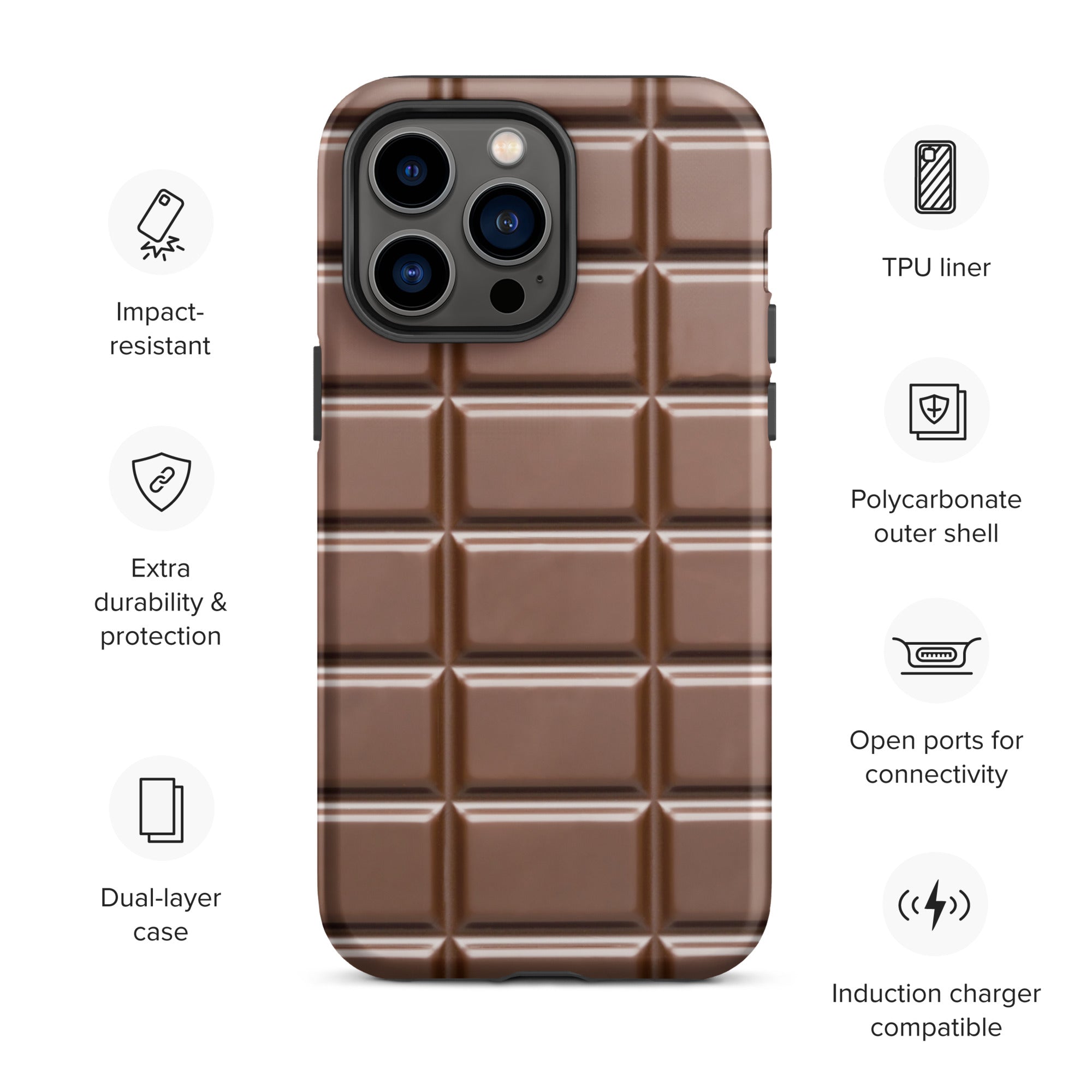 Funny Chocolate Bar Phone Case Compatible With iPhone®