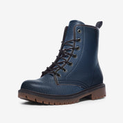 High-Quality Blue Faux Leather Lightweight Boots