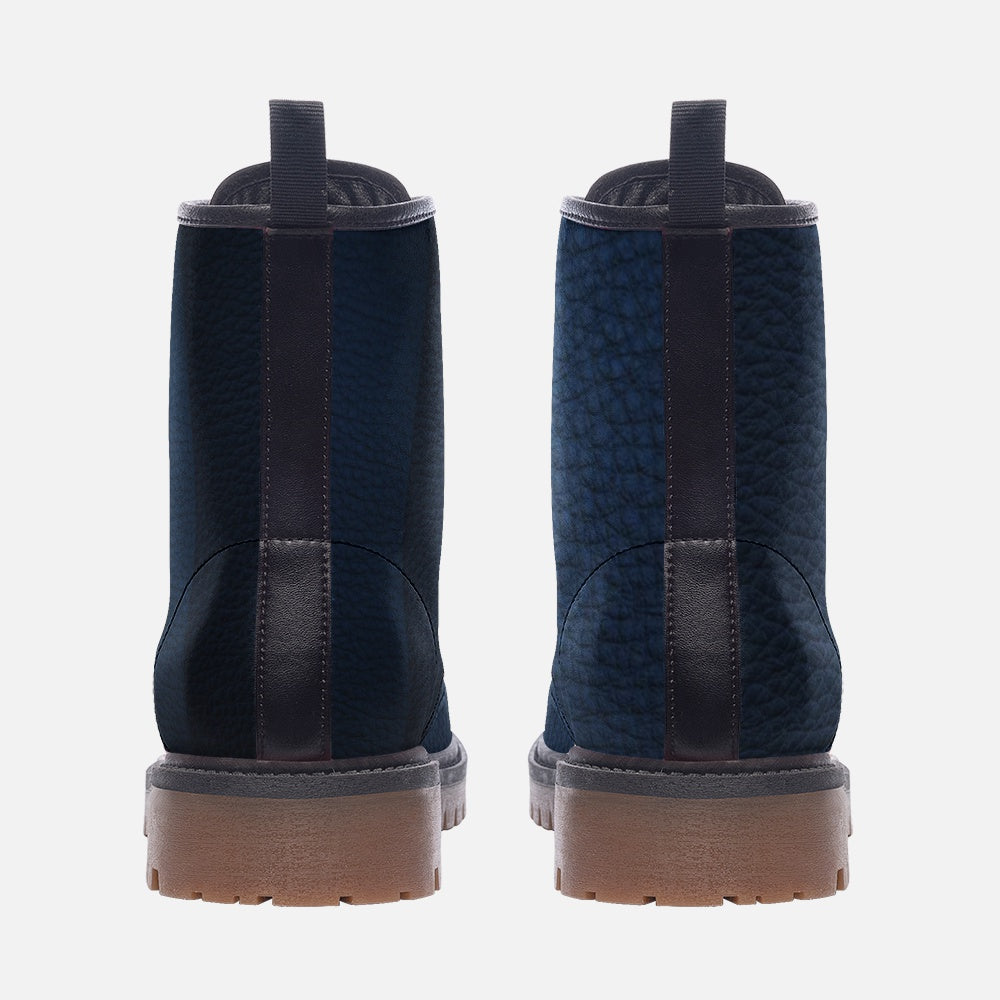 High-Quality Blue Faux Leather Lightweight Boots