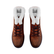 Brown Faux Leather Unisex Lace Up Winter Chukka Boots