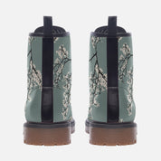 Blue Floral Casual Faux Leather Lightweight Boots